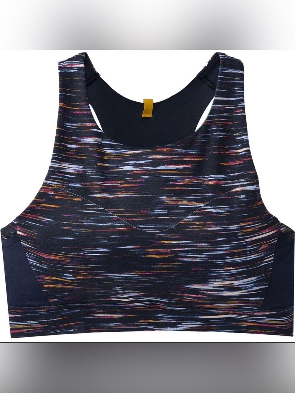Brooks Drive 3 Pocket Run Bra 40C/D NWT Navy Multicolor Running Sports Bra